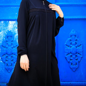 Pleated Black Modest Dress Abaya