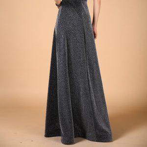 Zipped Back Silvery Black Evening Dress