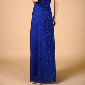 Wrap Model Silvery Evening Dress