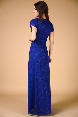 Wrap Model Silvery Evening Dress