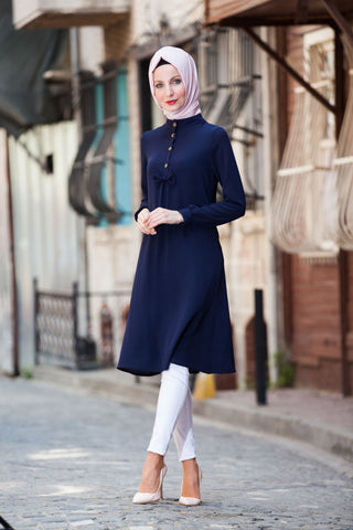 Bowtie Navy Blue Tunic