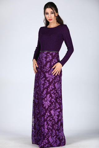 Silvery Purple Evening Dress