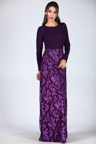 Silvery Purple Evening Dress