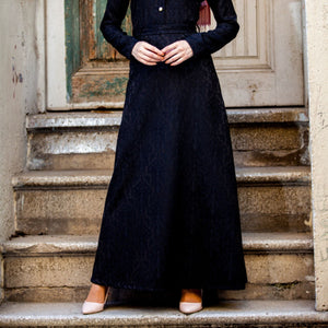 Jacquard Black Dress