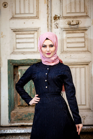 Jacquard Black Dress