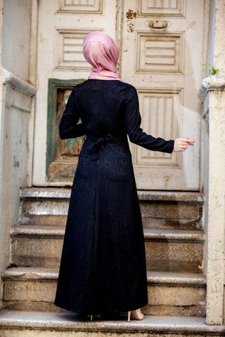 Jacquard Black Dress