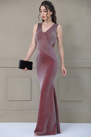 Claret Red Evening Dress