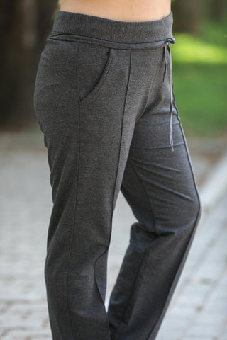 Banded Waist Anthracite Sweatpants