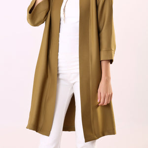 Khaki Long Linen Jacket