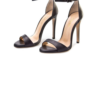 Women's Black Leather High Heels