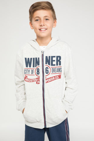 Hooded Printed Cardigan