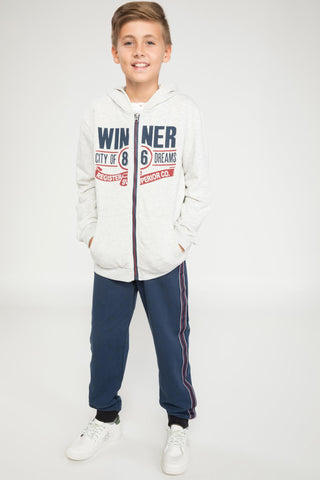 Hooded Printed Cardigan