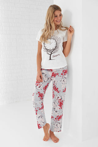 Multi-colored Patterned Pajama Set