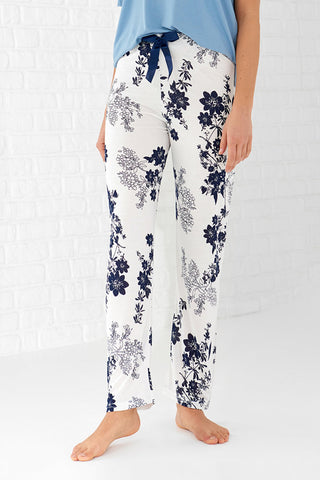 White Patterned Pajama Pant