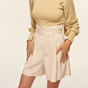 Green Balloon Sleeves Tricot Blouse