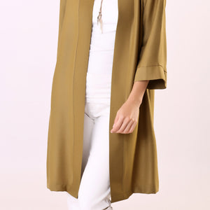 Khaki Long Linen Jacket