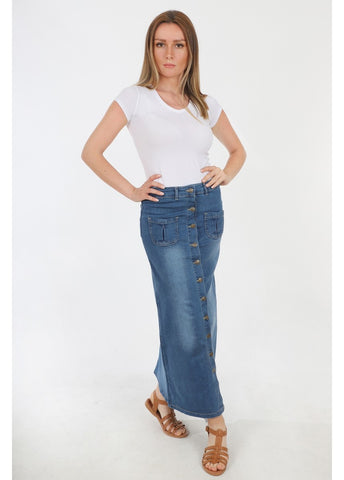 Long Denim Skirt
