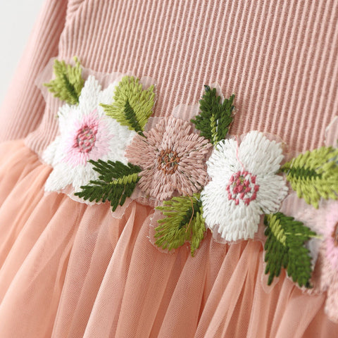 Floral Cute Toddler Baby Girl Tutu Long Sleeve Princess Dress