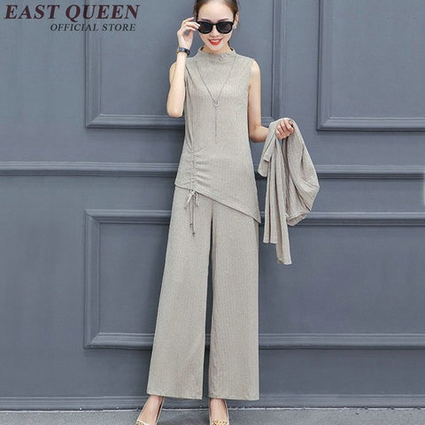 Autumn pantsuit elegant long sleeve cardigan 3 piece pant suit