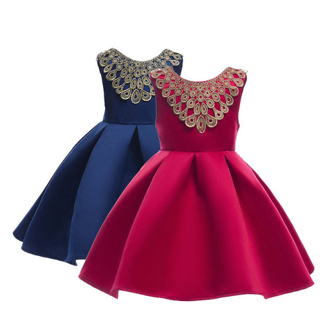 Girls Princess Party Flanger Wedding Bridesmaid Formal Dresses
