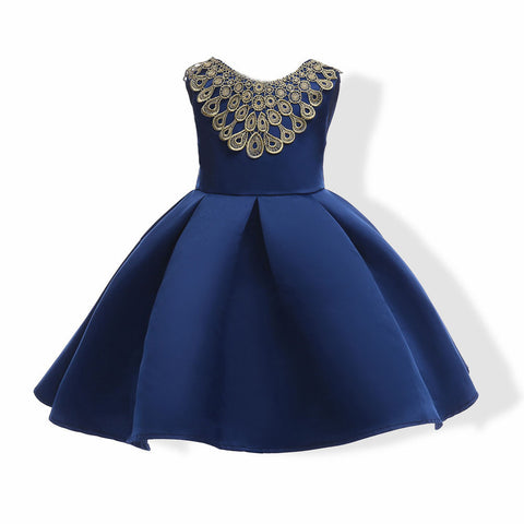 Girls Princess Party Flanger Wedding Bridesmaid Formal Dresses
